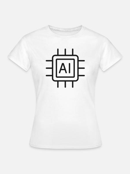 KI-Mikrochip-Liniensymbol - Frauen T-Shirt - Weiß