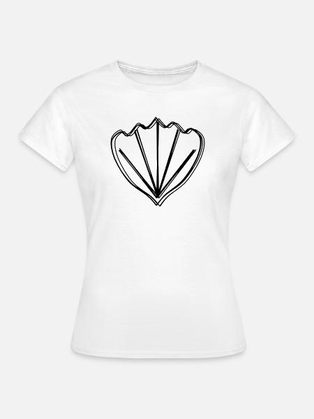 Muschel handgezeichnet - Frauen T-Shirt - Weiß