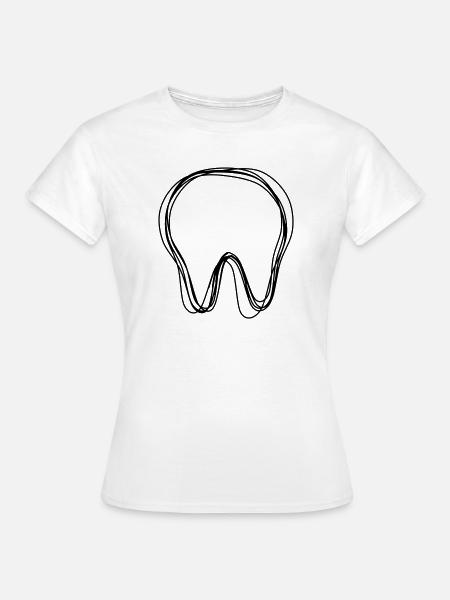 Zahn handgezeichnet - Frauen T-Shirt - Weiß