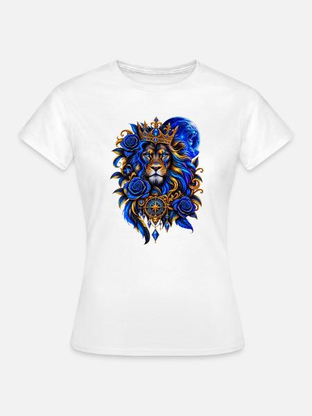 Königlicher Löwe mit Krone - Frauen T-Shirt - Weiß