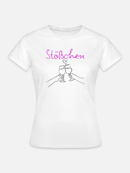 STÖßCHEN, PARTY, GESELLIGKEIT, DAYDRINKING 🥂🥂🥂 - Frauen T-Shirt - Weiß