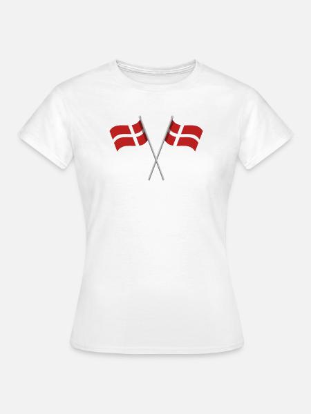 Dänische Flagge - Frauen T-Shirt - Weiß