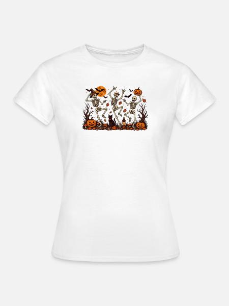 Tanzende Skelette Halloween Vintage - Frauen T-Shirt - Weiß
