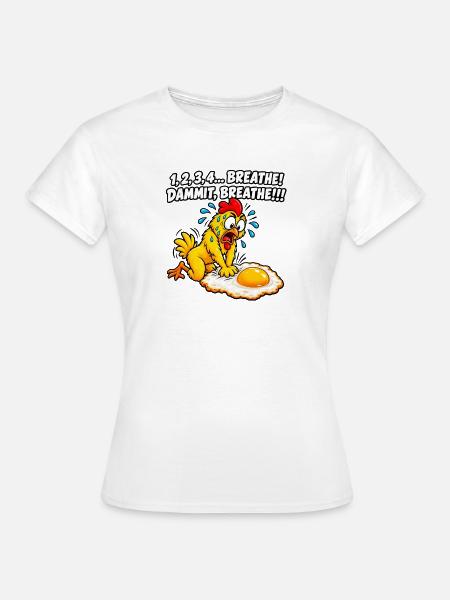 Ängstliches Küken-Atem-Meme - Frauen T-Shirt - Weiß