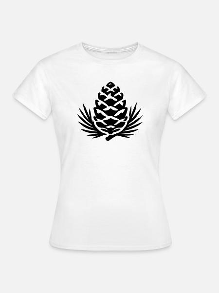 Tannenzapfen Zweig Symbol - Frauen T-Shirt - Weiß