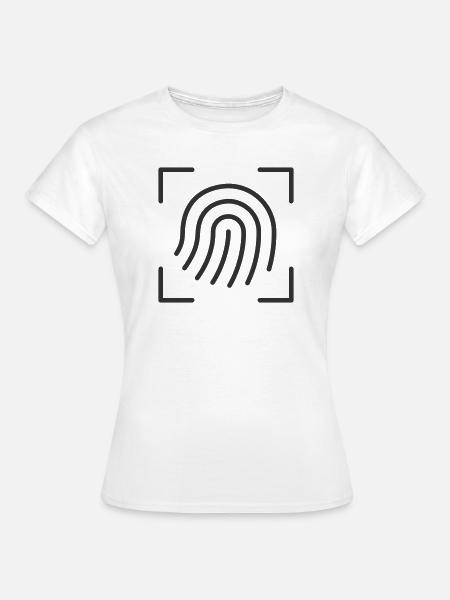Fingerabdruckscan-Linien-Symbol - Frauen T-Shirt - Weiß