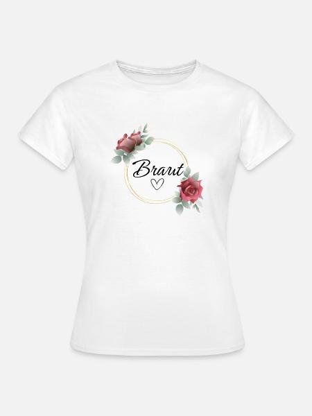 Braut Herz Rosenkranz - Frauen T-Shirt - Weiß