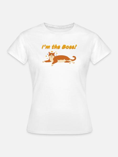 Ich bin der Chef - Katzenmotiv - Frauen T-Shirt - Weiß