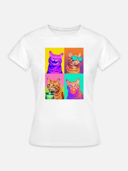 Katzen orange Tabby Katze - Frauen T-Shirt - Weiß