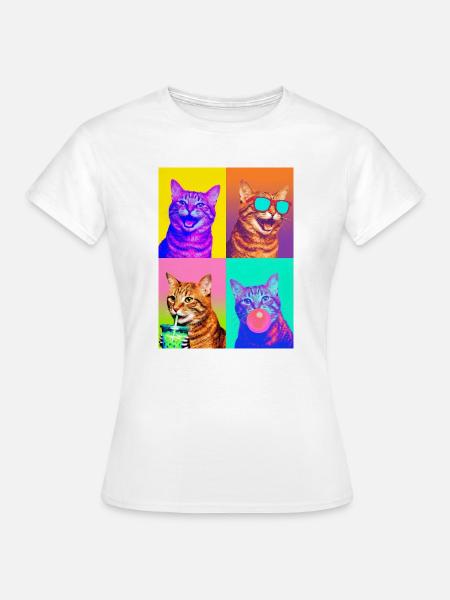 Katzen orange Tabby Katze - Frauen T-Shirt - Weiß
