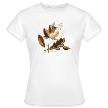Blätter - Frauen T-Shirt - Weiß - Vorne - AI Model Female 172 dark (172cm)