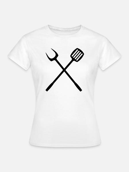 grill_grillzange besteck - Frauen T-Shirt - Weiß