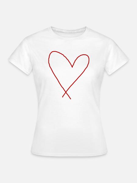 Rotes Herz Geschenkidee Liebe verliebt  - Frauen T-Shirt - Weiß
