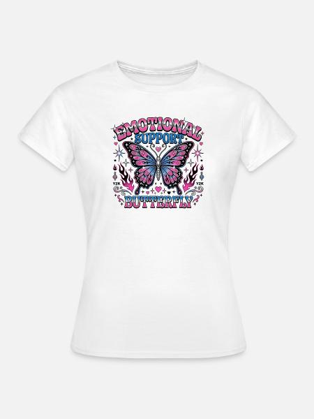 Emotionale Unterstützung Butterfly Y2K - Frauen T-Shirt - Weiß