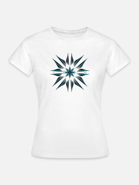 IRIS Geometric Art T-Shirt Print - Frauen T-Shirt - Weiß