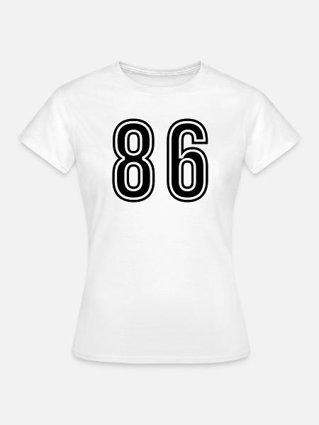86 Zahl symbol - Frauen T-Shirt - Weiß