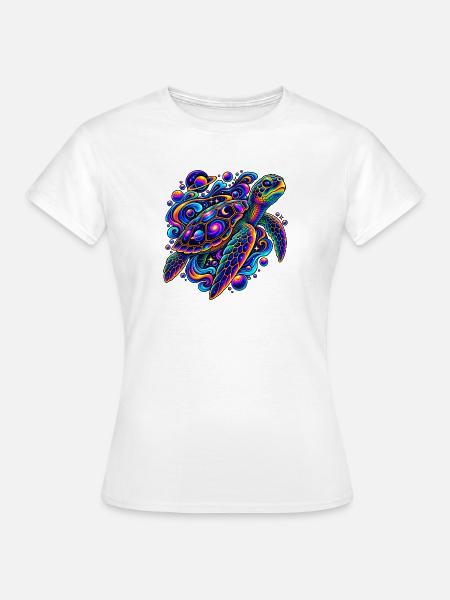 Kosmische Schildkröte auf Reisen - Frauen T-Shirt - Weiß