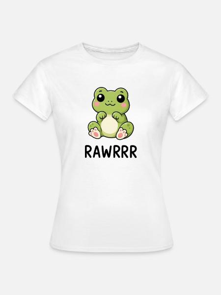 Süßer Frosch Lustiger Cartoon - Frauen T-Shirt - Weiß