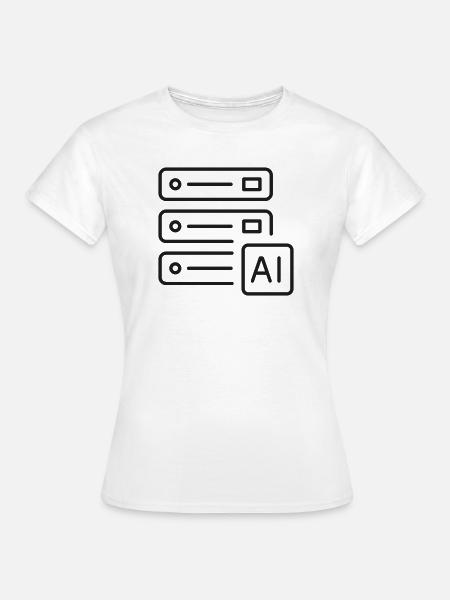 KI-Server-Infrastruktur-Liniensymbol - Frauen T-Shirt - Weiß