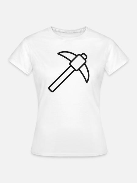 Spitzhacke-Linien-Symbol - Frauen T-Shirt - Weiß