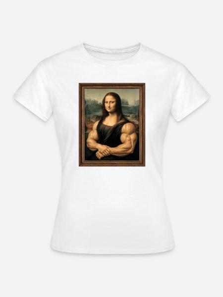 Die muskulöse Mona Lisa - Frauen T-Shirt - Weiß