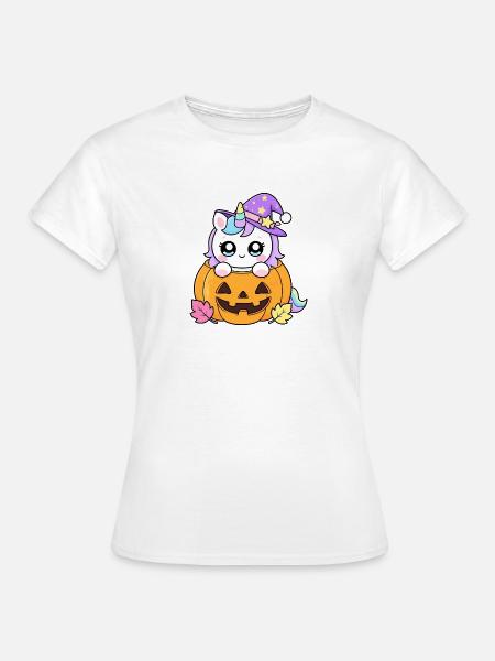 Kürbis-Einhorn - Frauen T-Shirt - Weiß