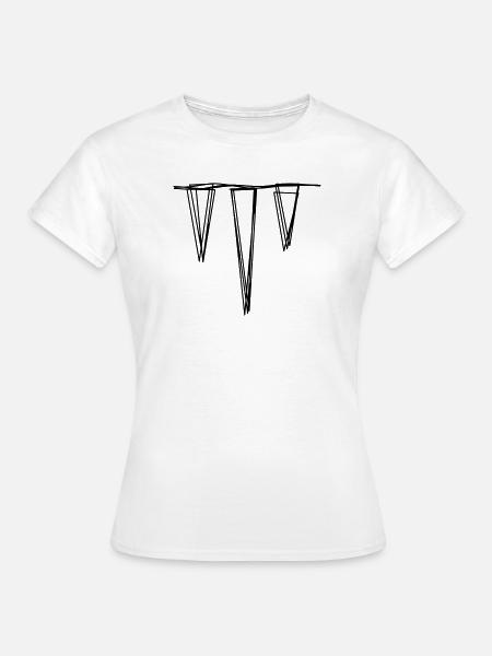 Eiszapfen handgezeichnet - Frauen T-Shirt - Weiß