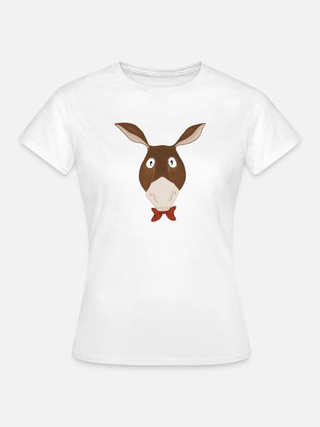 Esel mit Schleifchen - Frauen T-Shirt - Weiß