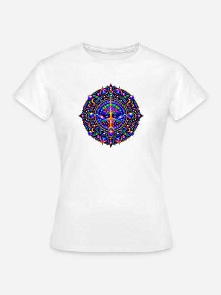Baum des Lebens Mandala - Frauen T-Shirt - Weiß