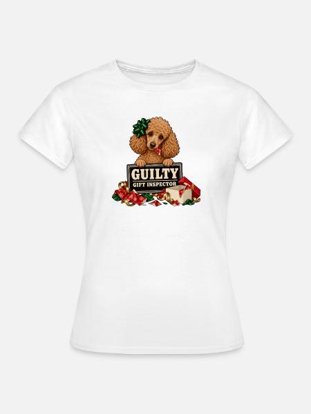 Zwergpudel Weihnachten – Guilty - Frauen T-Shirt - Weiß