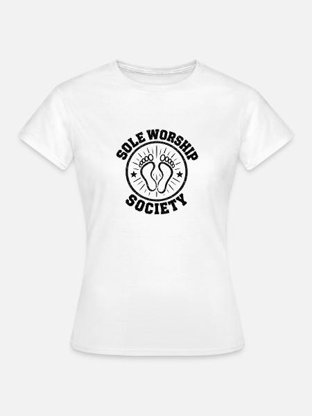 Sole Worship Society Vintage-Fußfetisch-Design - Frauen T-Shirt - Weiß