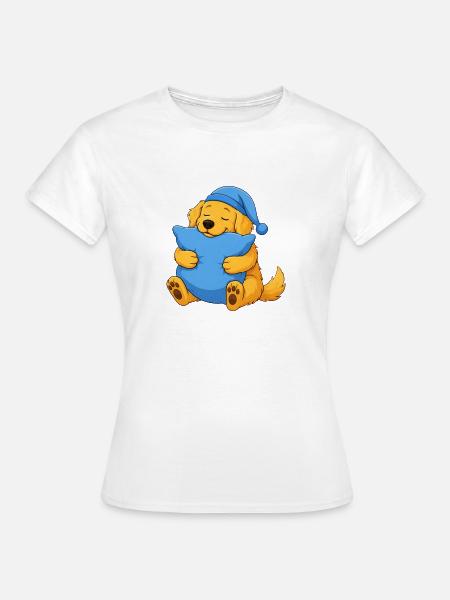 Schläfriger Golden Retriever - Frauen T-Shirt - Weiß