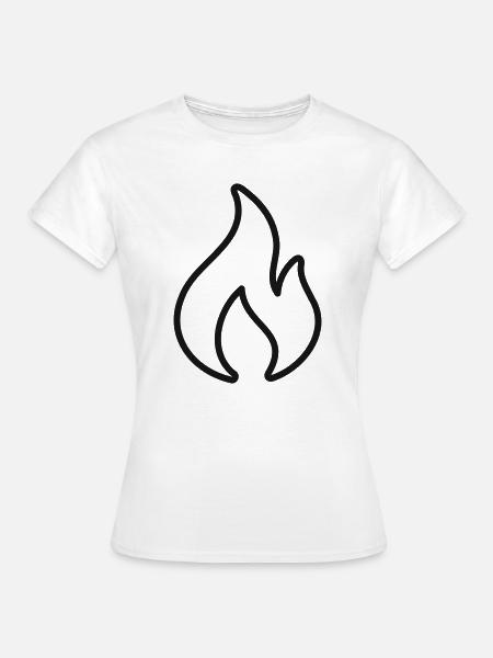Flammenlinien-Symbol - Frauen T-Shirt - Weiß