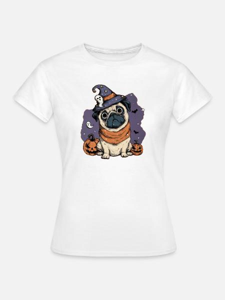 Mops Halloween - Frauen T-Shirt - Weiß