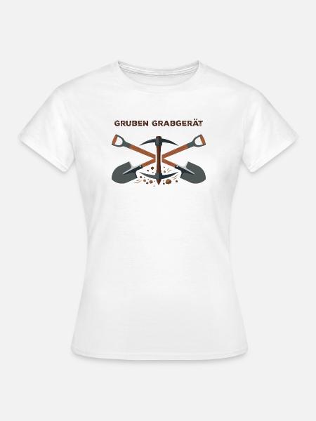 Gruben Grabgerät Bergbau Emblem - Frauen T-Shirt - Weiß
