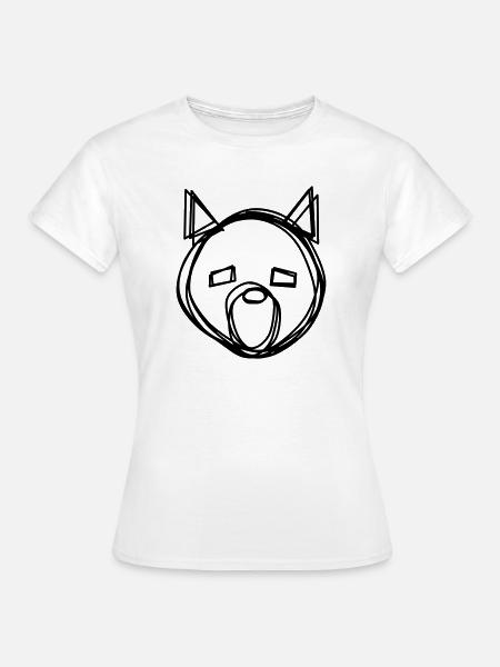Wolf handgezeichnet - Frauen T-Shirt - Weiß