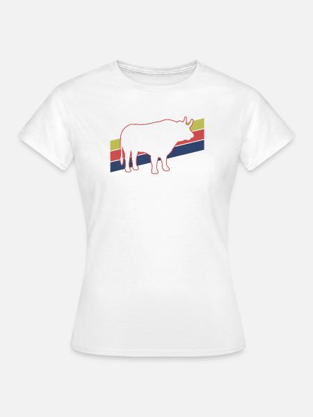 Stier Retro - Look - Frauen T-Shirt - Weiß