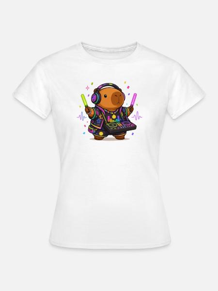  Capybara Dj Rave Party Musik - Frauen T-Shirt - Weiß