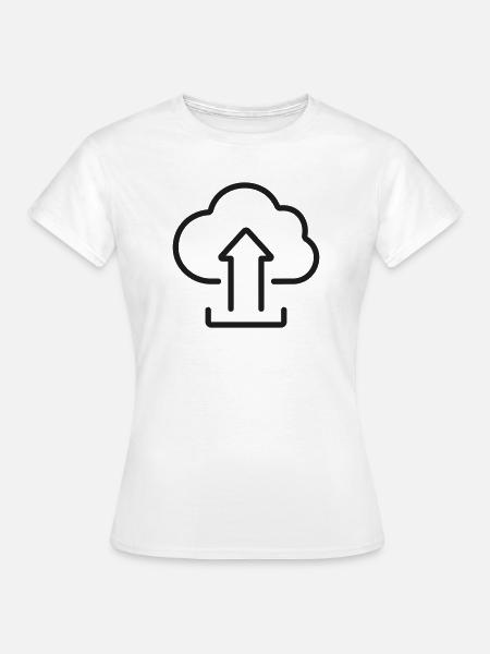 Cloud-Upload-Zeilen-Icon - Frauen T-Shirt - Weiß