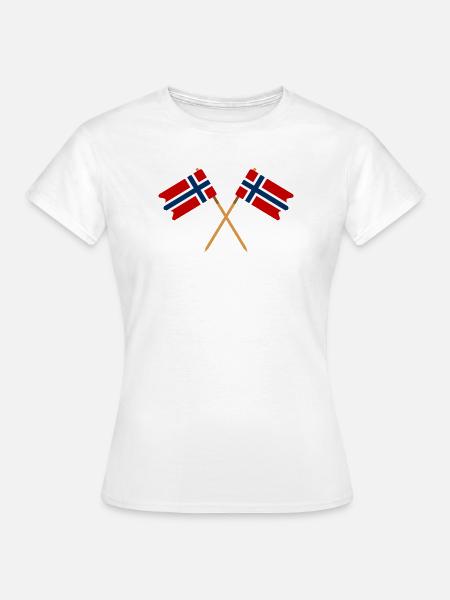 Norwegische Flagge - Frauen T-Shirt - Weiß