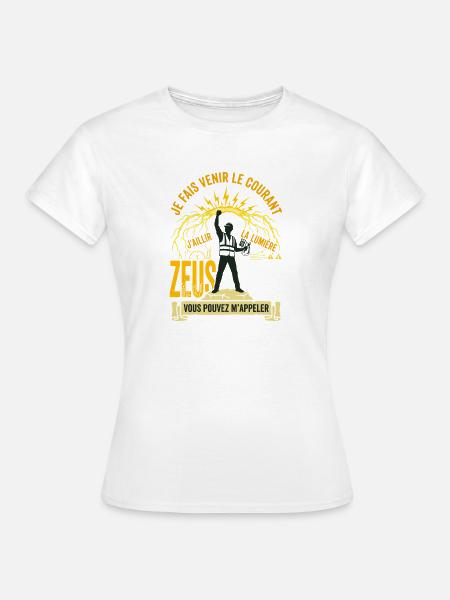 Zeus- oder Elektriker-Humorjob - Frauen T-Shirt - Weiß