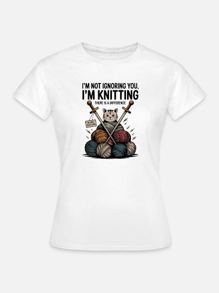 Knitting Lover – Yarn & Stricken Design - Frauen T-Shirt - Weiß