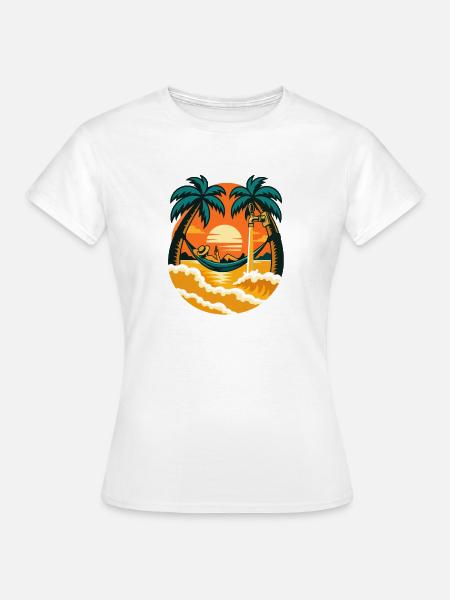 Biermeer Sunset Design - Frauen T-Shirt - Weiß