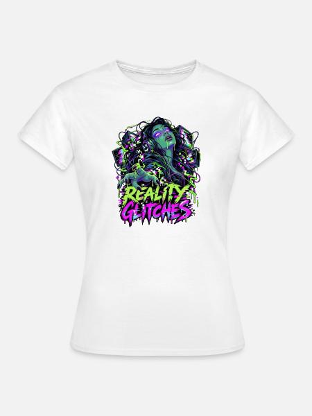 Reality Glitches Neon-Gamerkunst - Frauen T-Shirt - Weiß