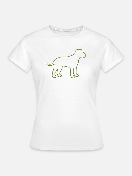 Hundesilhouette in Linienkunst - Frauen T-Shirt - Weiß