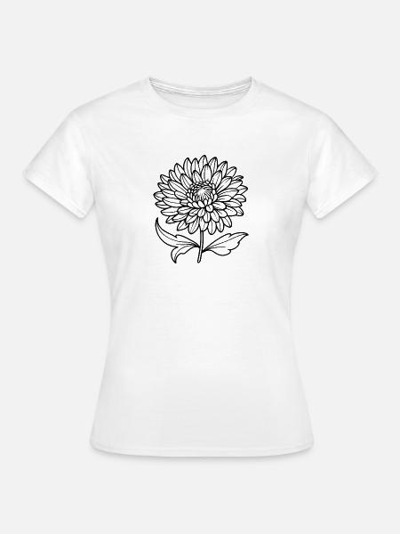 September-Geburtsblume Aster - Frauen T-Shirt - Weiß