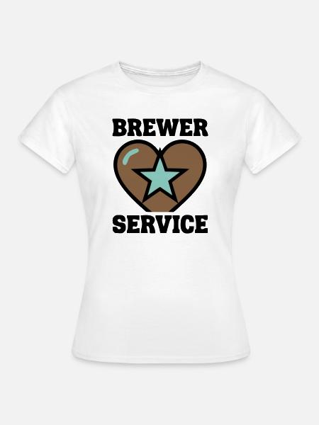 Brewer Service Herz Abzeichen - Frauen T-Shirt - Weiß