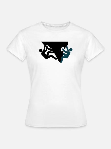 Boulderer Felsen Silhouette - Frauen T-Shirt - Weiß