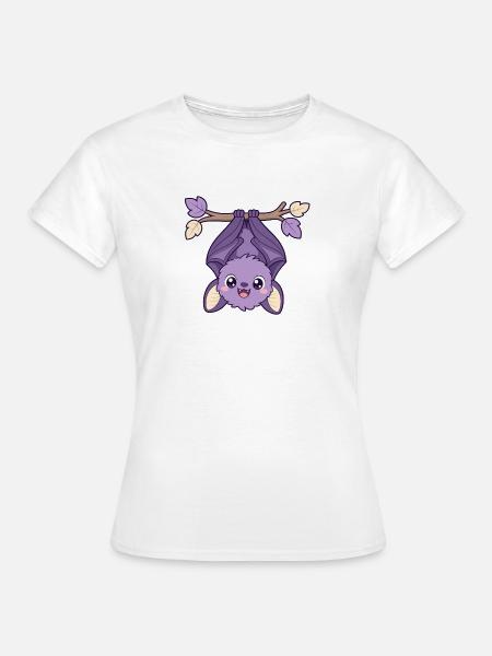 Friendly Bat – Kawaii Fledermaus - Frauen T-Shirt - Weiß