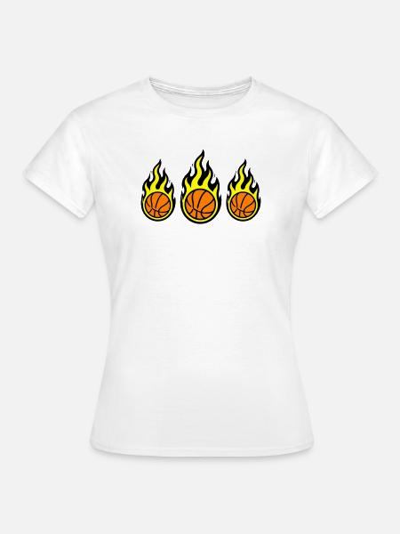 Basketball Flamme Symbol - Frauen T-Shirt - Weiß